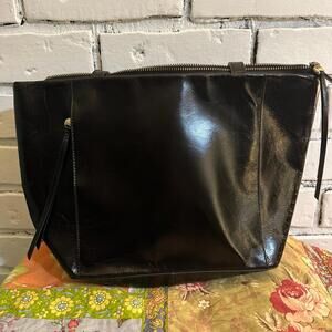 Hobo International Haven Polished Black Leather Tote Bag